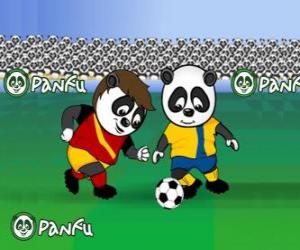 пазл Panfu панд играть в футбол